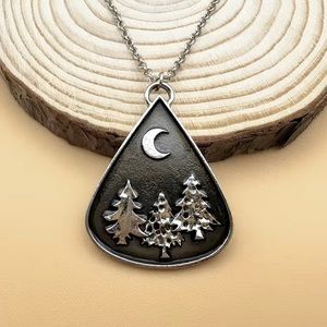 3/$15 Moon and Forest Pendant Necklace